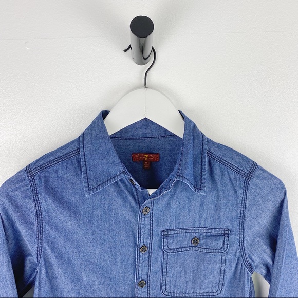 7 For All Mankind Button Down Long Sleeve Shirt - Picture 6 of 9